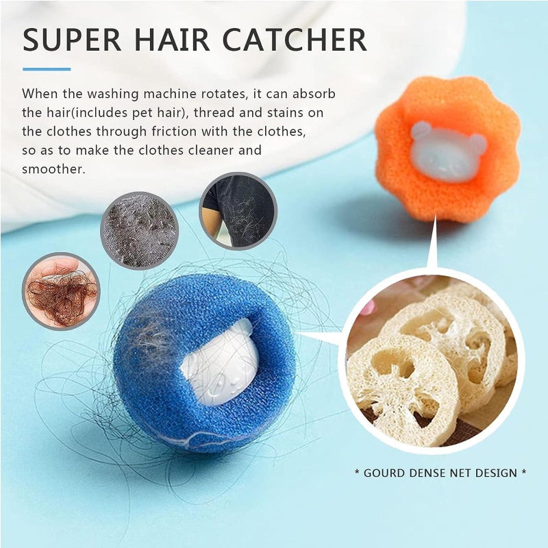 QPOIBSD 10 Pcs Box-Packed Pet Hair Remover for Laundry, Laundry Pet Hair Catcher, Washing Machine Hair Catcher, Washing Balls Dryer Balls for Clothing Dog Cat Pet Fur Remover（Orange+Blue） - Image 3